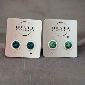 Brinco pedra turquesa