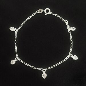 Pulseira corações de zircônia