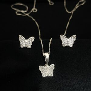 Conjunto Borboleta Cravejada